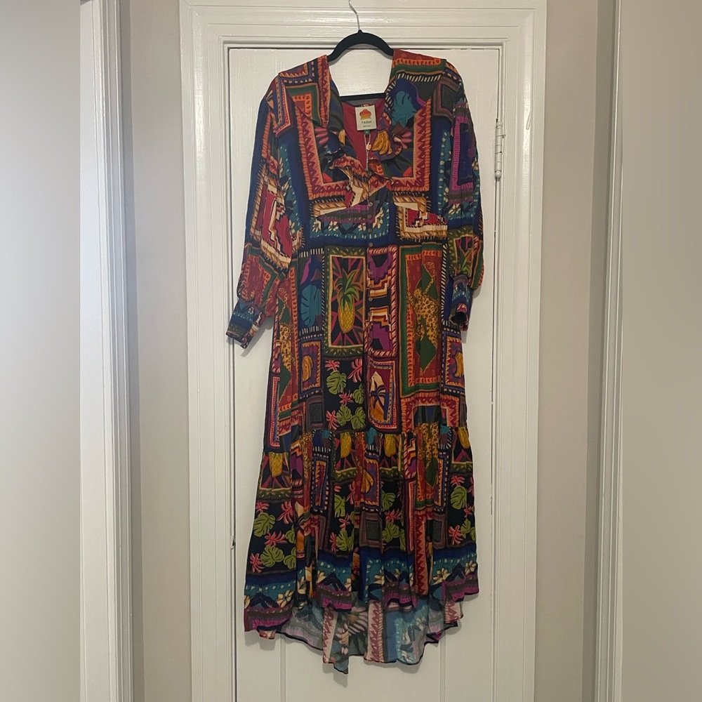 FARM Rio Patchwork Tapestry Maxi Dress NWT